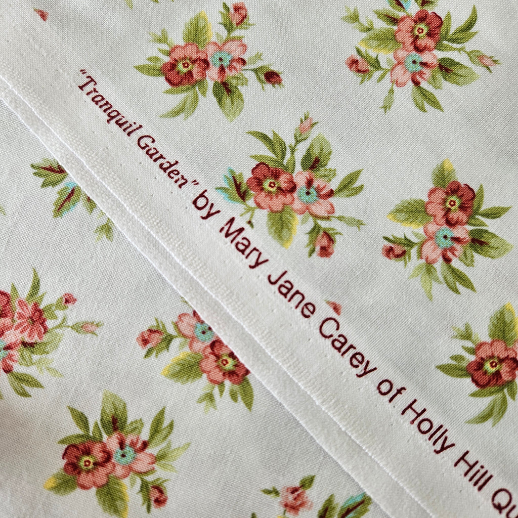 Henry Glass - Tranquil Garden Sm Bouquet Pink 100% Cotton Fabric - Crafts and Quilts