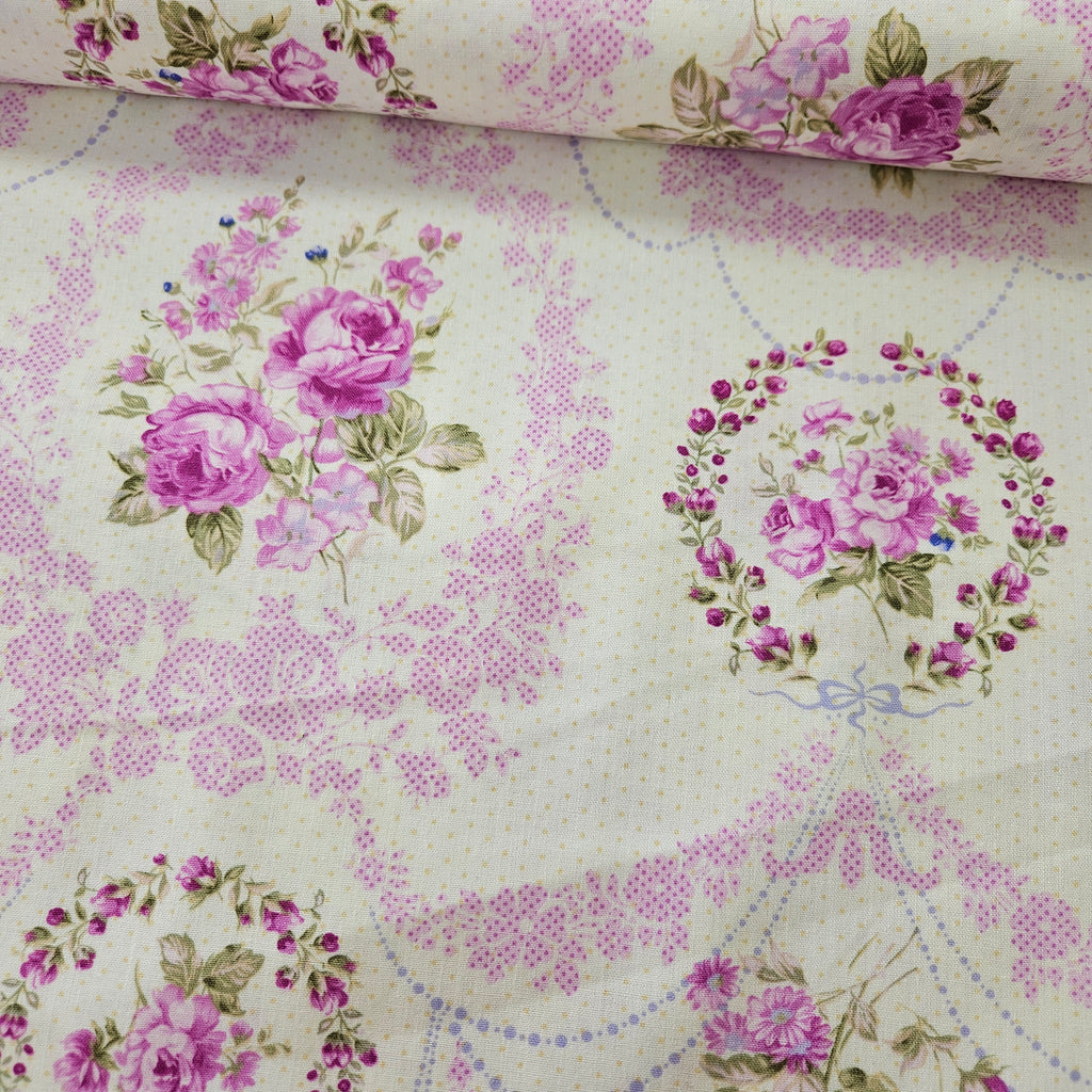 Benartex -Zoey Christine Pink 100% Cotton Fabric - Crafts and Quilts