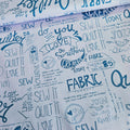 Henry Glass - Sew it! Quilt it! Love it! Quotes Purple 100% Cotton Fabric - Crafts and Quilts