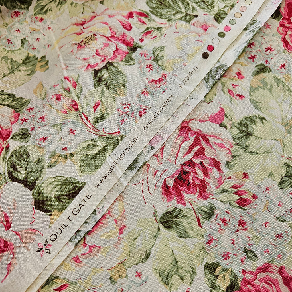 Quilt Gate - Ruru Bouquet RU2260-11 100% Cotton Fabric - Crafts and Quilts