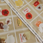 Stof - Five OClock Tea Squares Dk Beige 100% Cotton Fabric - Crafts and Quilts