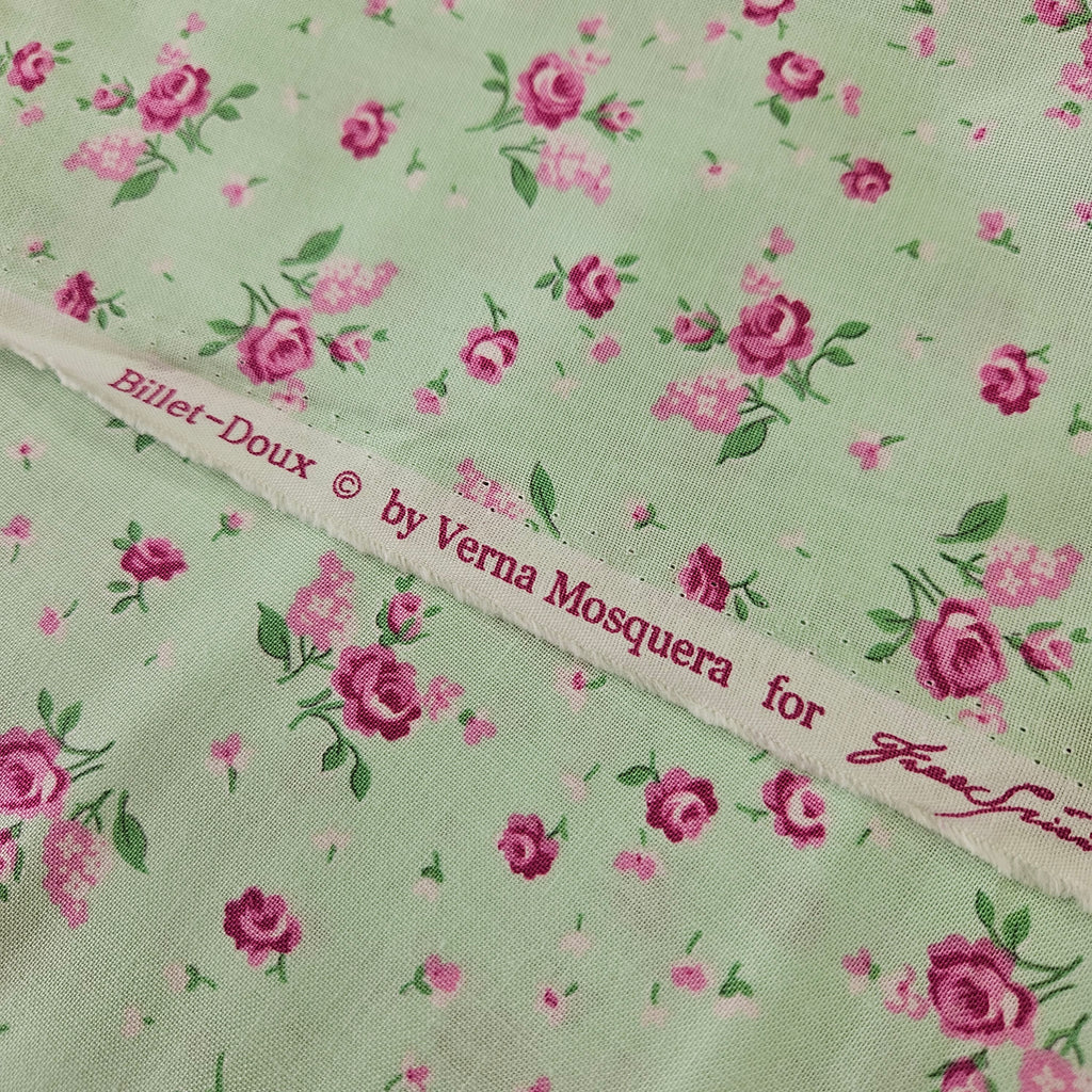 Free Spirit - Billet Doux by Verna Mosquera Baby Rosebud PWVM 1103 100% Cotton Fabric - Crafts and Quilts