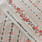 Stof - Amy Roses Pink 100% Cotton Fabric - Crafts and Quilts