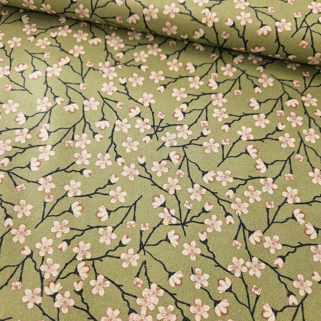 Stof - My Japanese Garden Green 100% Cotton Fabric - Crafts and Quilts