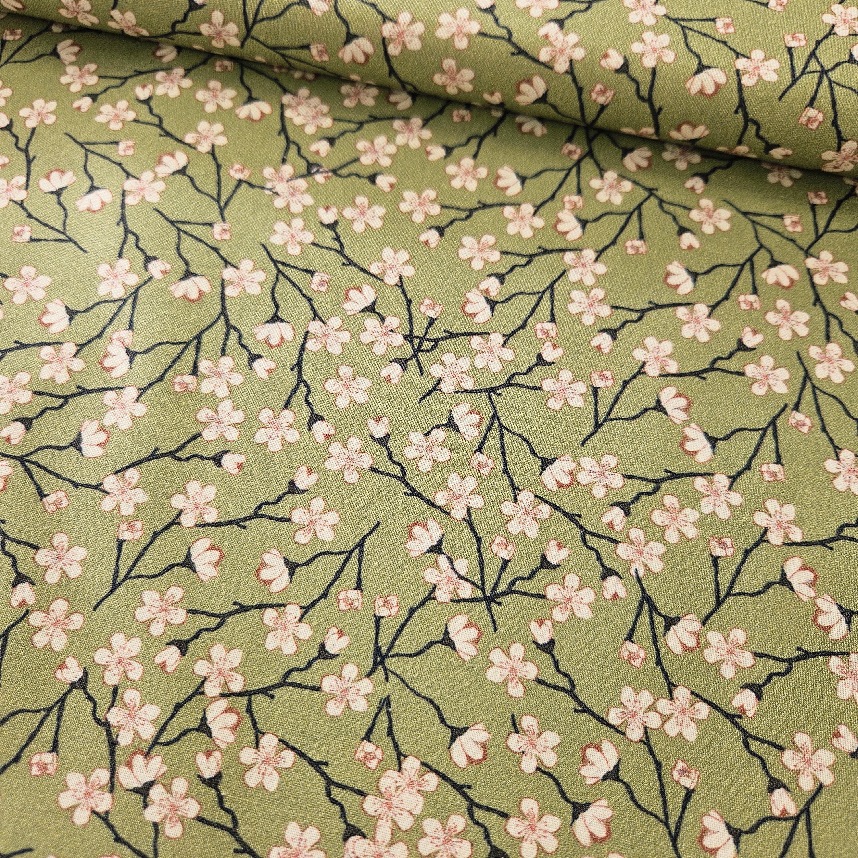 Stof - My Japanese Garden Green 100% Cotton Fabric - Crafts and Quilts