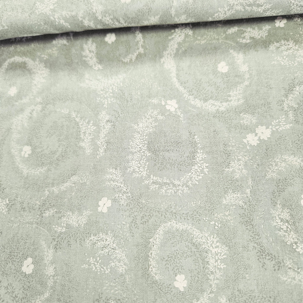 Quilt Gate - Gentle Flowers Green GF5930-14 100% Cotton Fabric - Crafts and Quilts