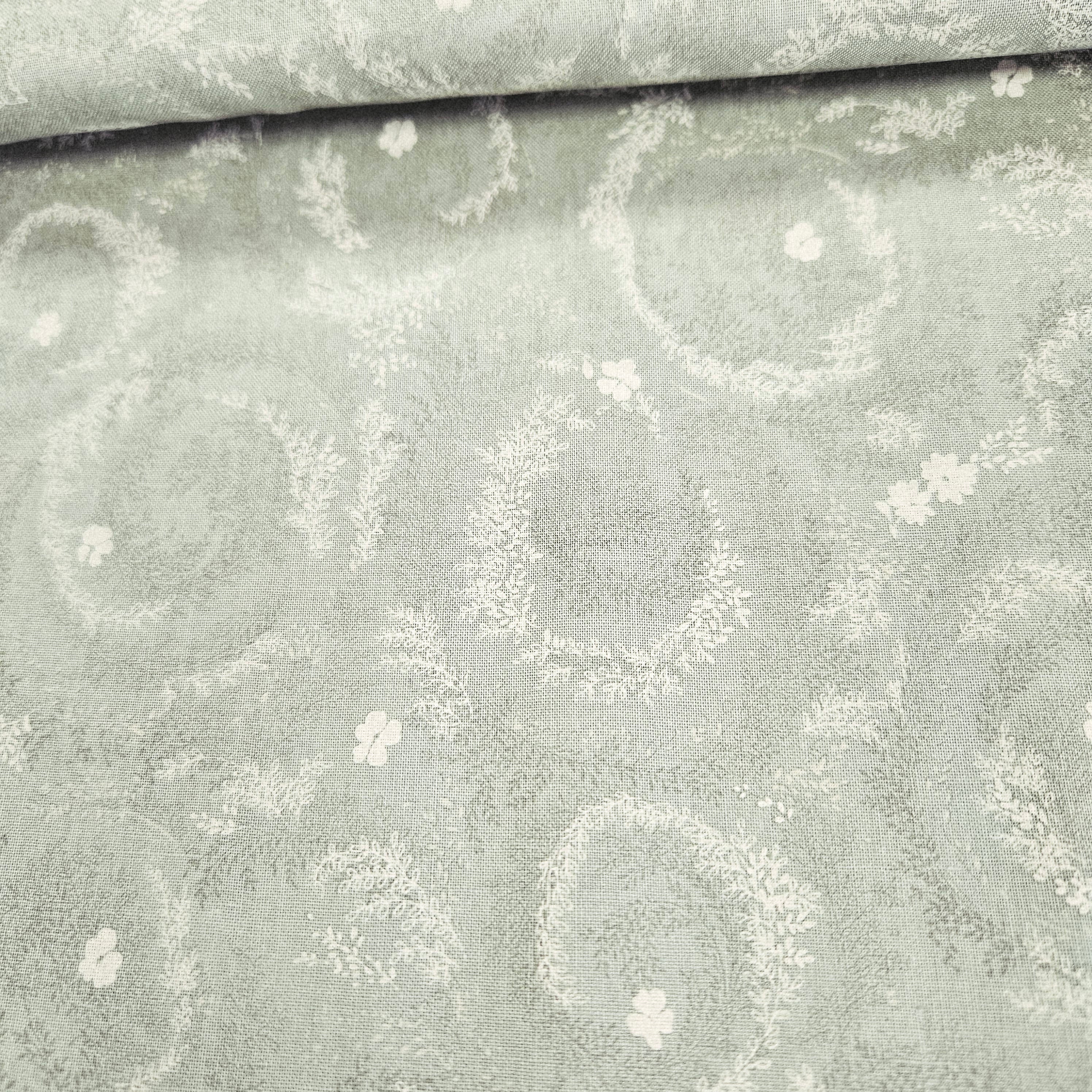 Quilt Gate - Gentle Flowers Green GF5930-14 100% Cotton Fabric - Crafts and Quilts