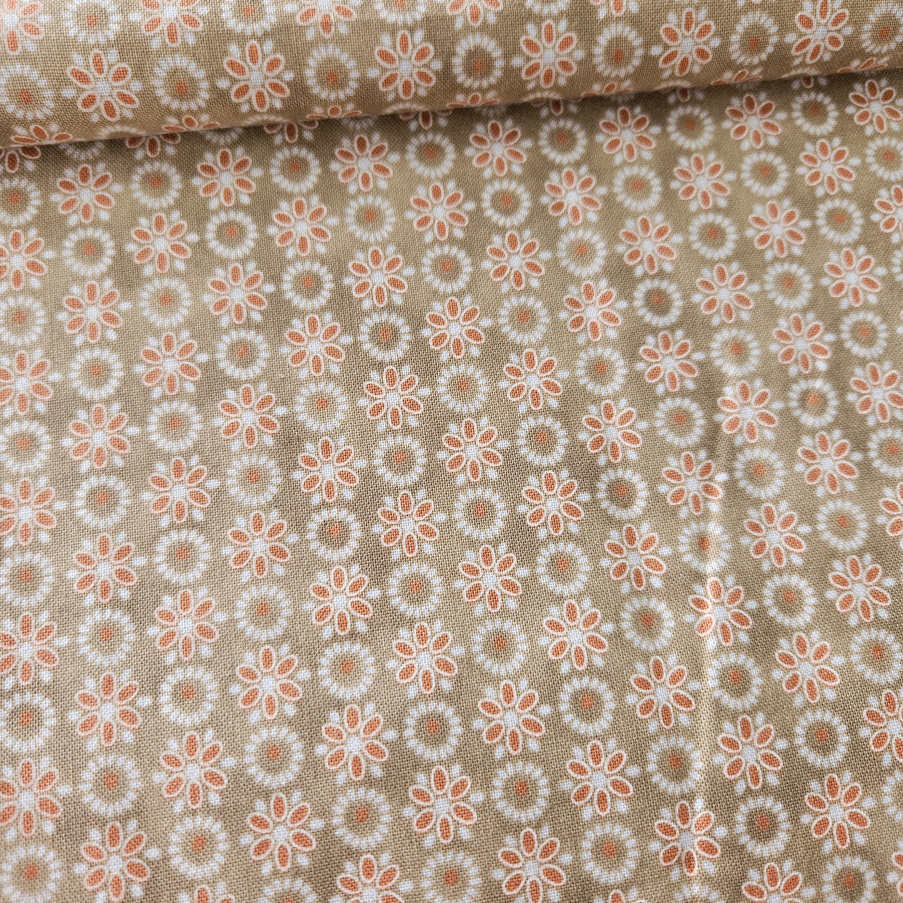 Stof - Happy Birds in Town Beige 100% Cotton Fabric - Crafts and Quilts
