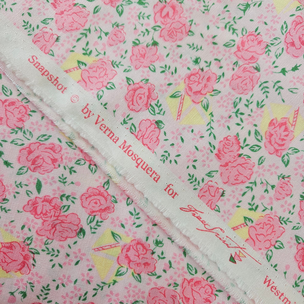 Free Spirit - Snapshot by Verna Mosquera Rosebuds Slipper PWVM 116 100% Cotton Fabric - Crafts and Quilts