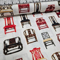 Robert Kaufman - Asian Traditions Oriental Chairs Metallic 100% Cotton Fabric - Crafts and Quilts