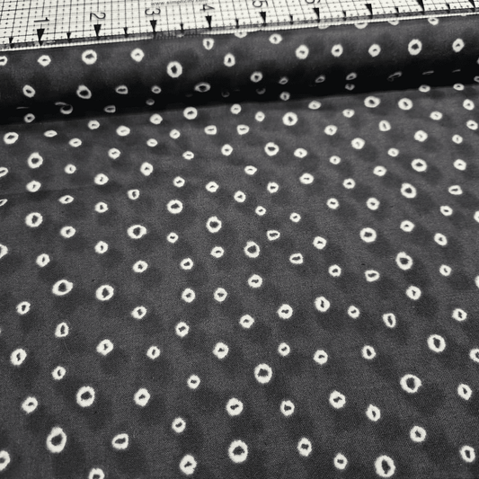 Robert Kaufman - Indigo by Heidi Dobrott Black and White Dot 15046 100% Cotton Fabric