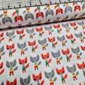 Robert Kaufman - Suzys Minis Mr Fox White 16320 100% Cotton Fabric - Crafts and Quilts