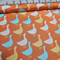 Robert Kaufman - Urban Zoologie by Ann Kelle Goose Orange 15725 100% Cotton Fabric - Crafts and Quilts