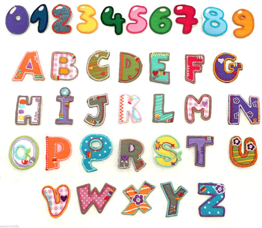 Iron-on Applique Alphabet Letters & Numbers