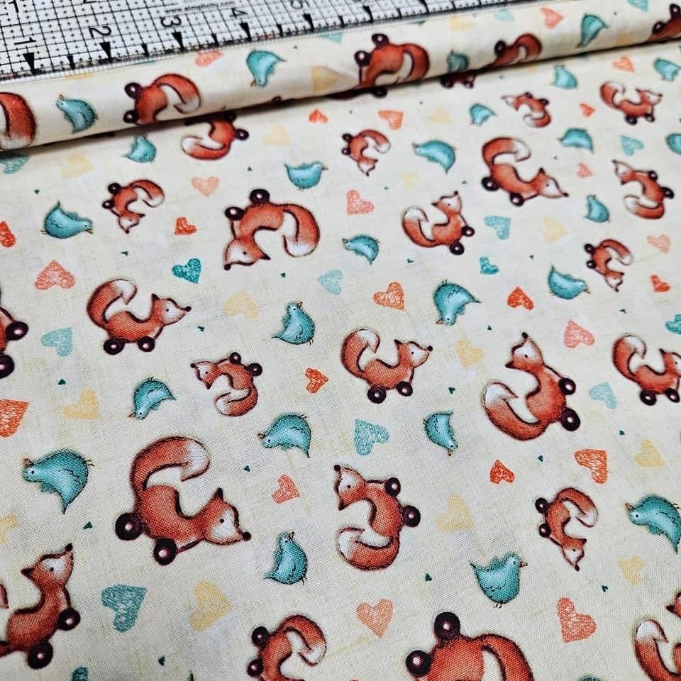 Santorum London - Gorjuss Fox and Bird 100% Cotton Fabric