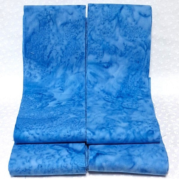 2.5" Border Bindings - Four 2.5" x 108" Strips - Batik Marble Denim Blue