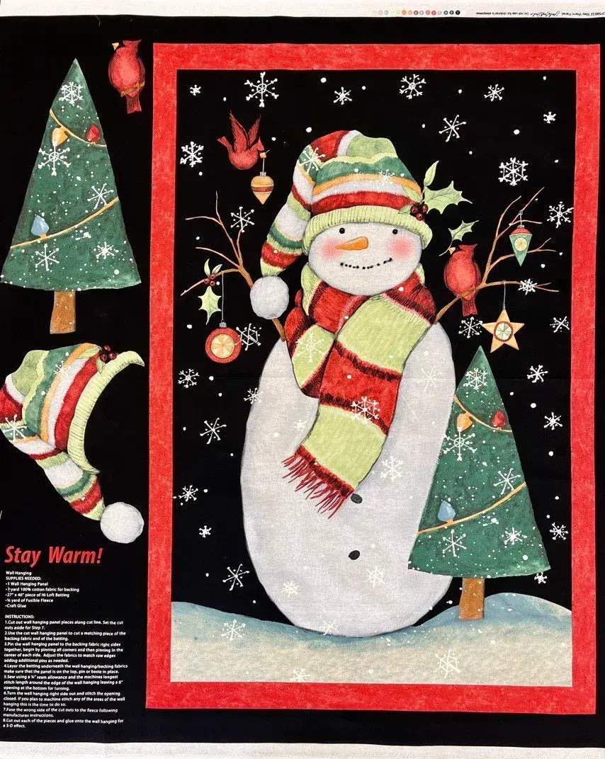Springs Creative - Stay Warm Snowman Fabric Panel