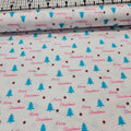 Stof - A Christmas Story Trees on White 100% Cotton Fabric