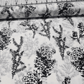 Stof - Autumn Leaves White Sketched Floral 100% Cotton Fabric