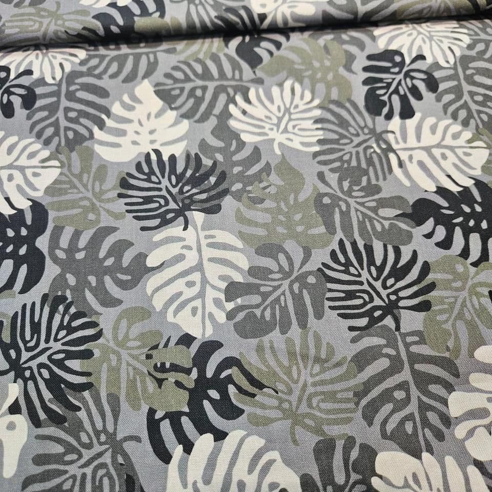 Stof - Blooming Garden Leaves Green 100% Cotton Fabric