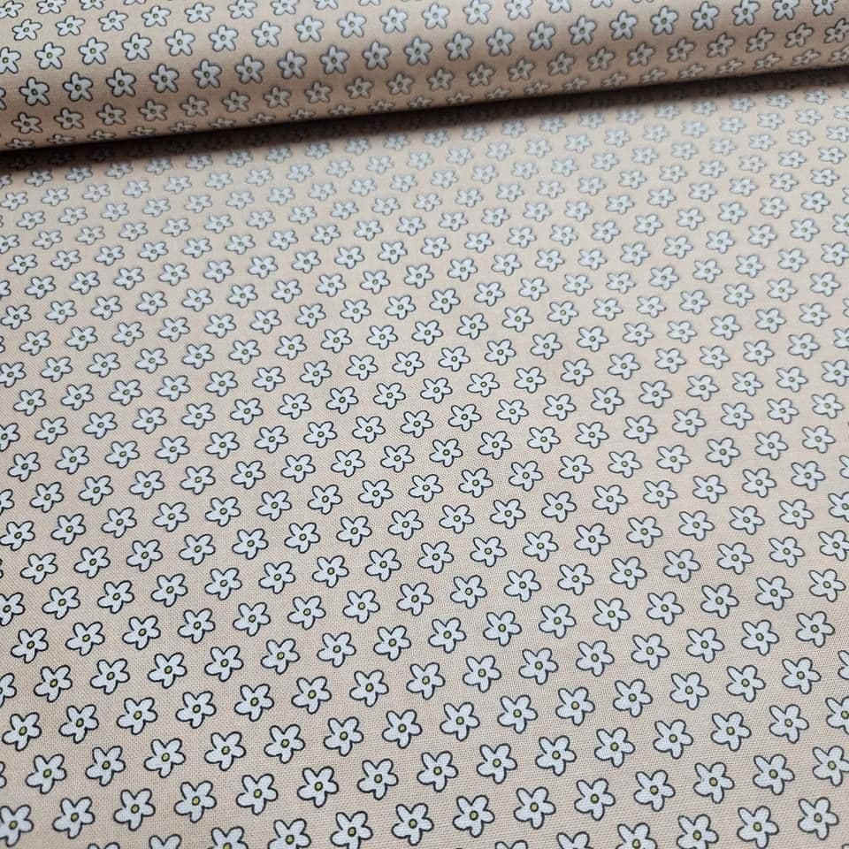 Stof - Bobbi's Picnic Daisy Neutral 100% Cotton Fabric