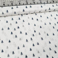 Stof - Christmas Wonderland Metallic Trees White 100% Cotton Fabric