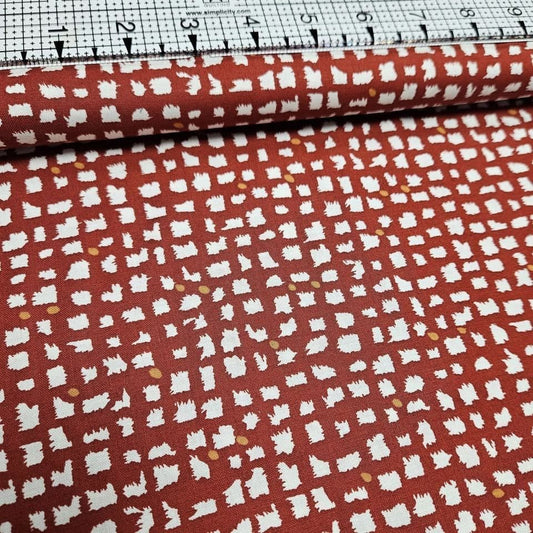 Stof - Colour Rhythm Fleck Red and White 100% Cotton Fabric