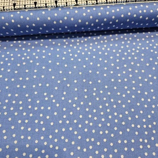 Stof - Dot Mania Blue Spot 100% Cotton Fabric