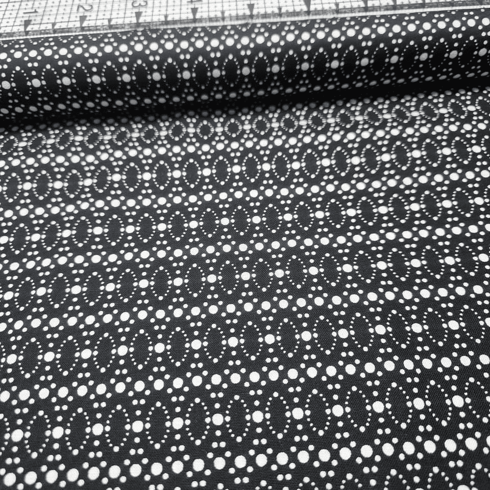 Stof - Dot Mania Oval Spot Black 100% Cotton Fabric