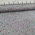 Stof - Emilys Roses Grey Tiny Rose 100% Cotton Fabric - Crafts and Quilts