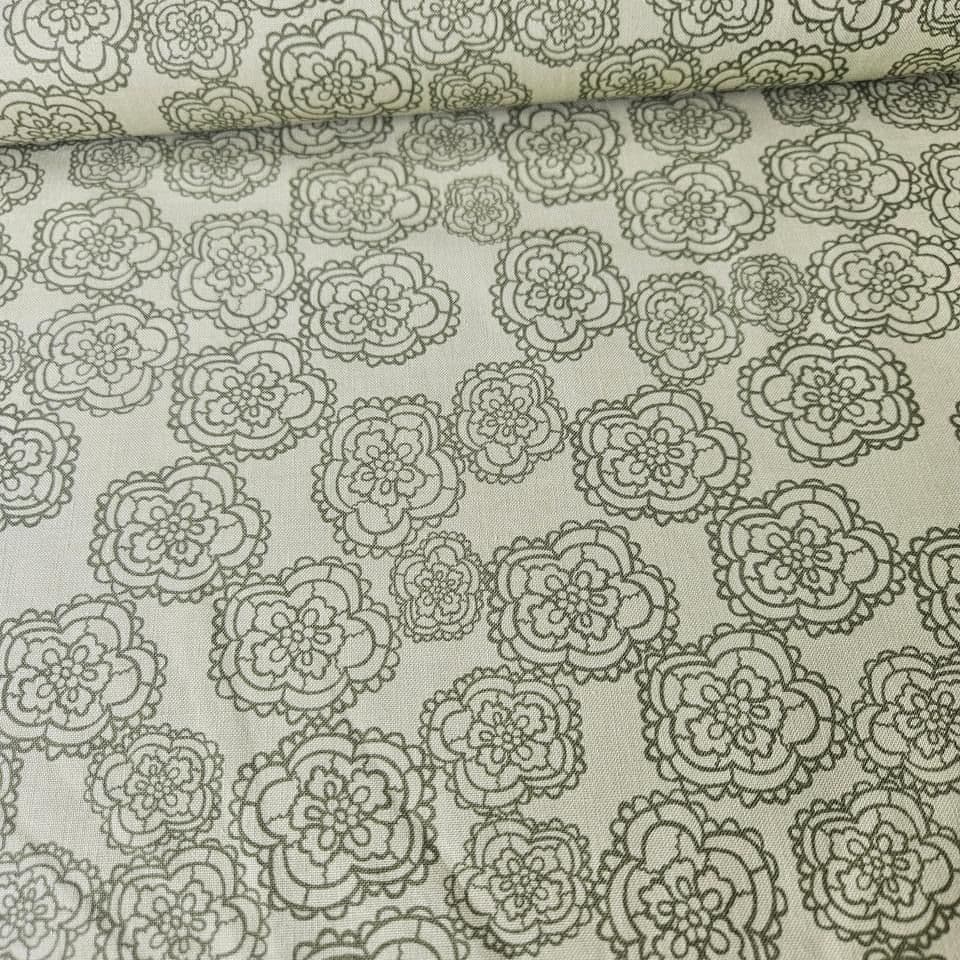 Stof - Five OClock Tea Lace Green 100% Cotton Fabric