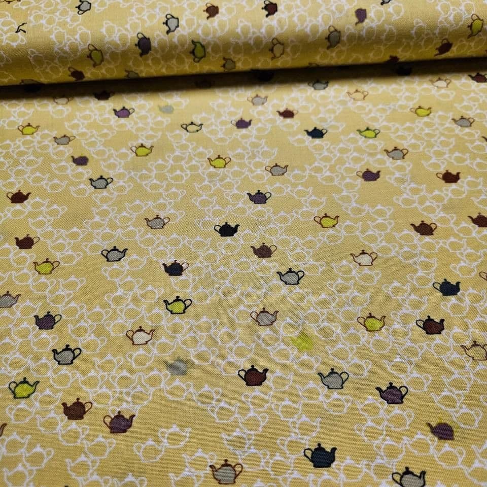 Stof - Five OClock Tea Teapots 1 100% Cotton Fabric