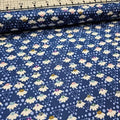 Stof - Flower and Dot Daisy Spot Navy Blue 100% Cotton Fabric - Crafts and Quilts