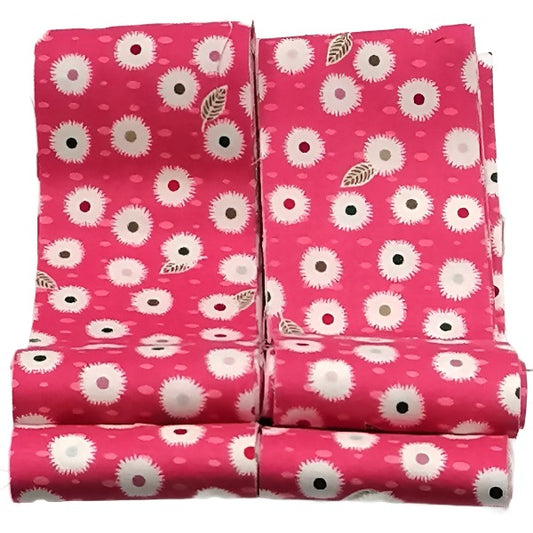 2.5" Border Bindings - Four 2.5" x 108" Strips - Stof Flower and Dot Pink