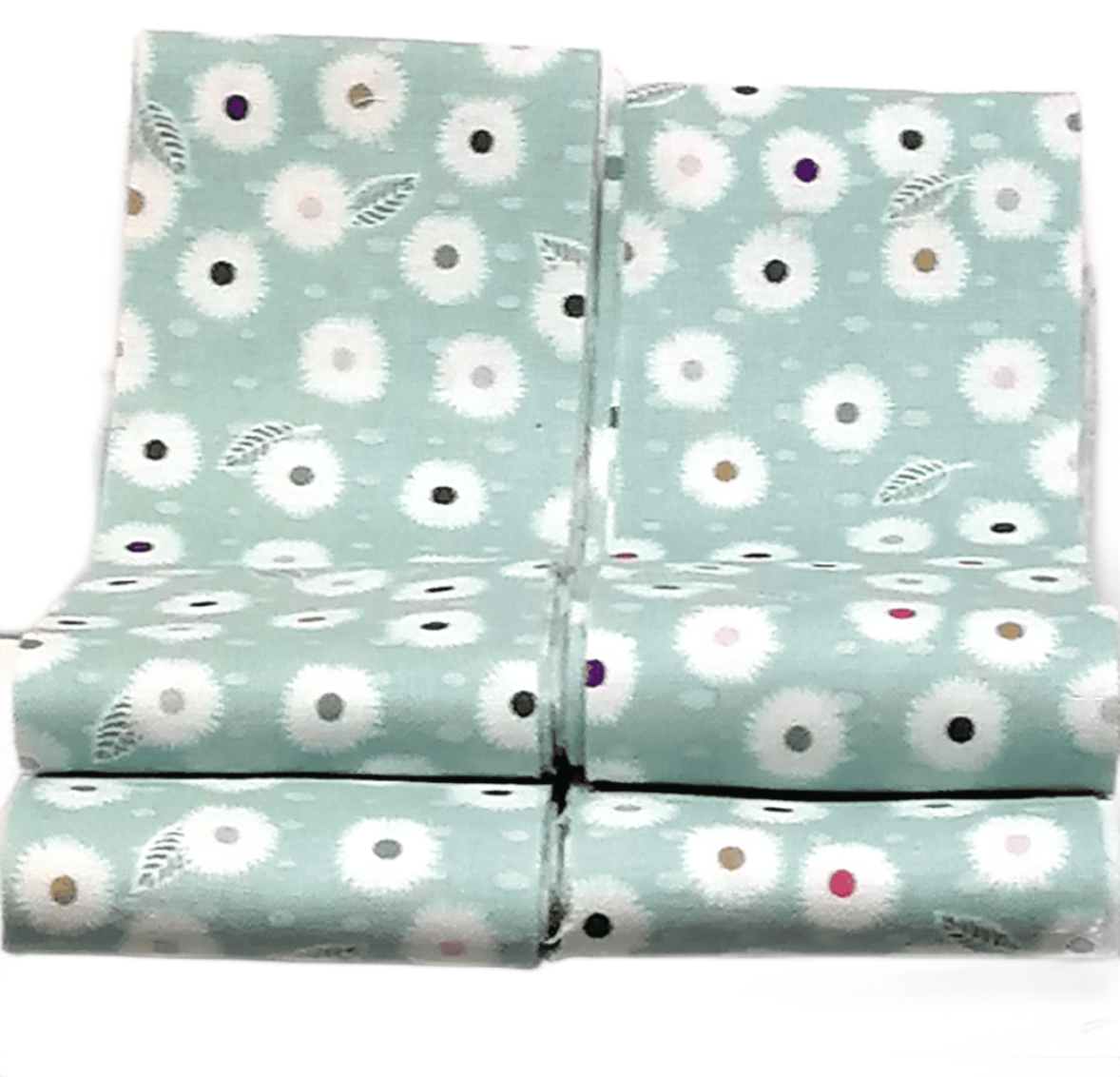 2.5" Border Bindings - Four 2.5" x 108" Strips - Stof Flower and Dot Duck Egg