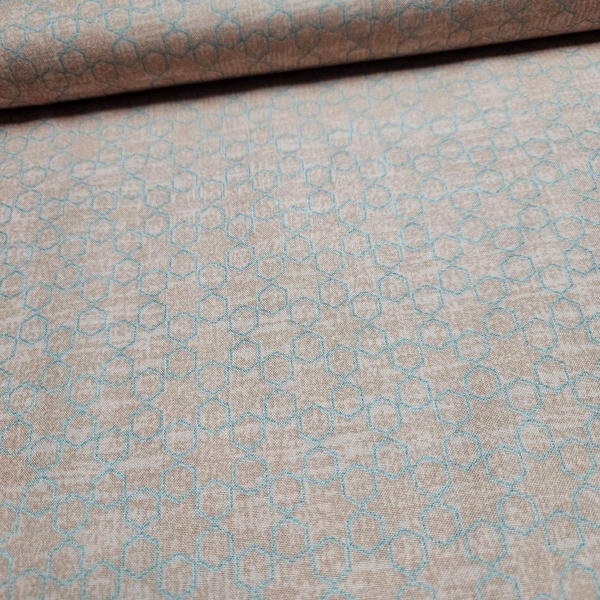 Stof - Gloria Etched Hexagon Star Blush 100% Cotton Fabric