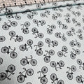 Stof - Happiest Little Camper Bicycles Blue 100% Cotton Fabric - Crafts and Quilts