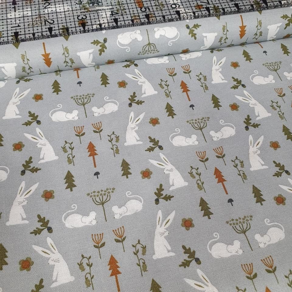 Stof - Hush-a-Bye Woods Grey 100% Cotton Fabric