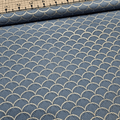 Stof - Its Snowflake Scallop Prussian Metallic 100% Cotton Fabric