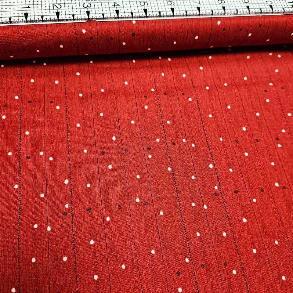 Stof - Josie & Theo Woodgrain Red 100% Cotton Fabric