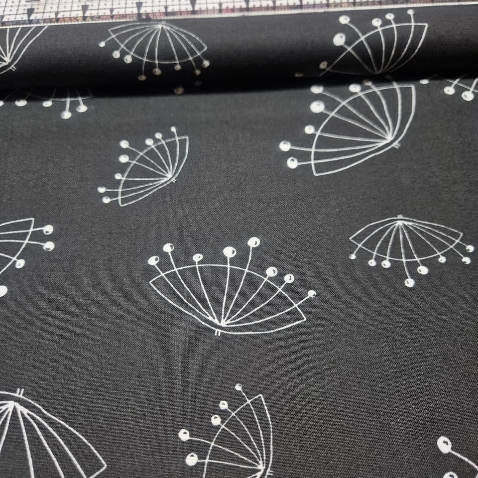 Stof - Kira Black MS 1525 100% Cotton Fabric