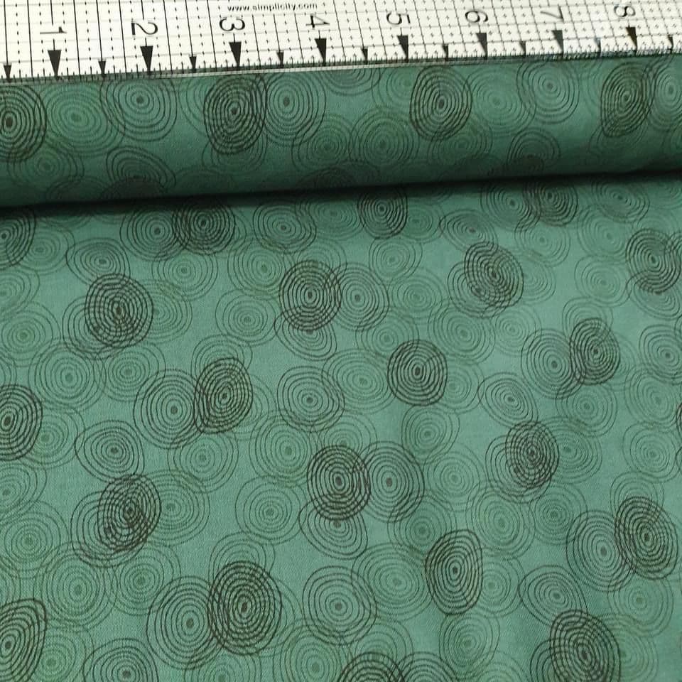 Stof - Kyoto Collection Circles Green Tonal 100% Cotton Fabric