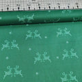 Stof - Little Christmas Eve Reindeer Green 100% Cotton Fabric