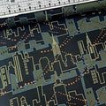Stof - Live City NY Night Black Metallic 100% Cotton Fabric