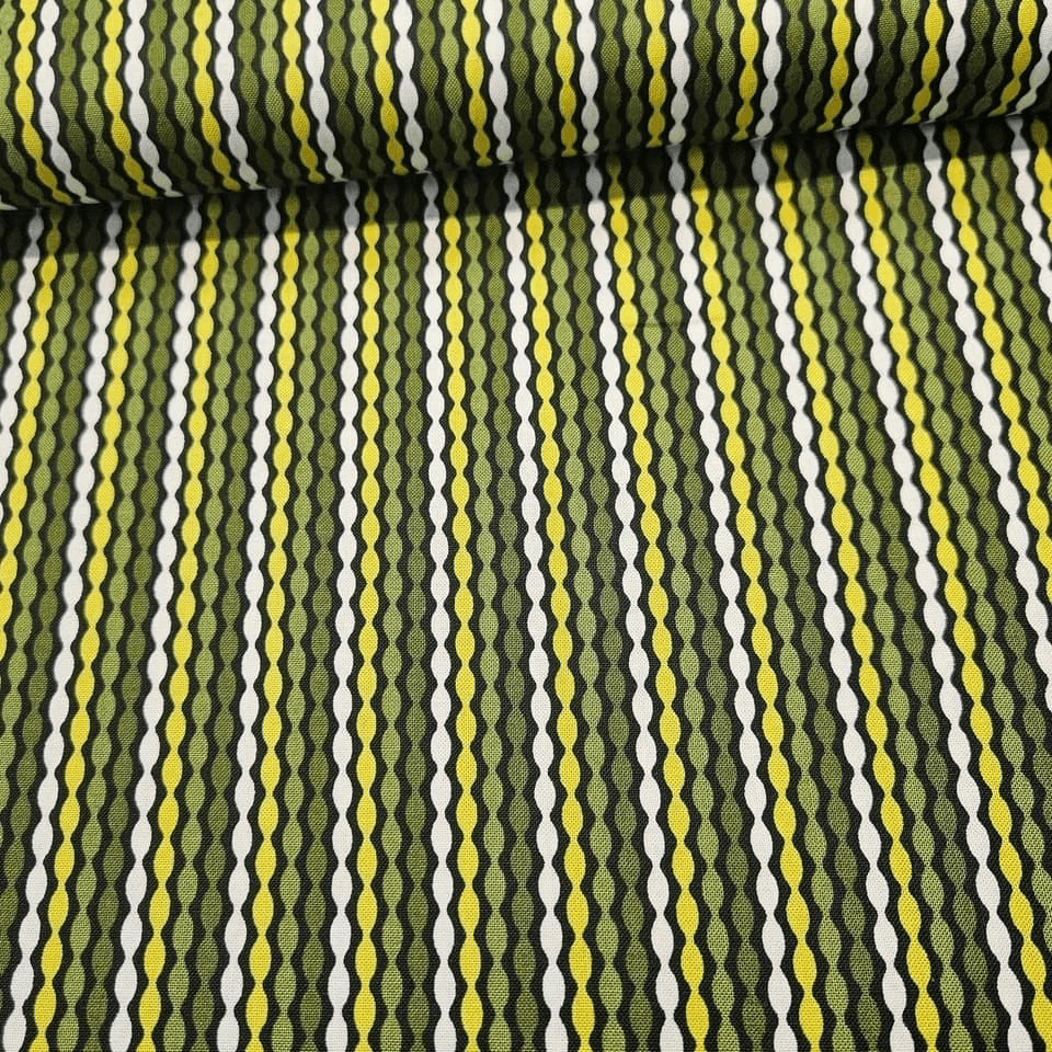 Stof - Loft Life Mod Wave Green 100% Cotton Fabric