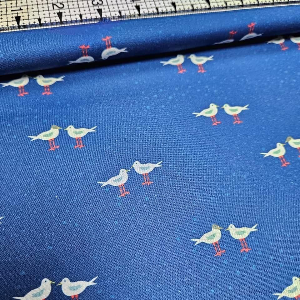 Stof - Looking for Sealife Seagulls 100% Cotton Fabric