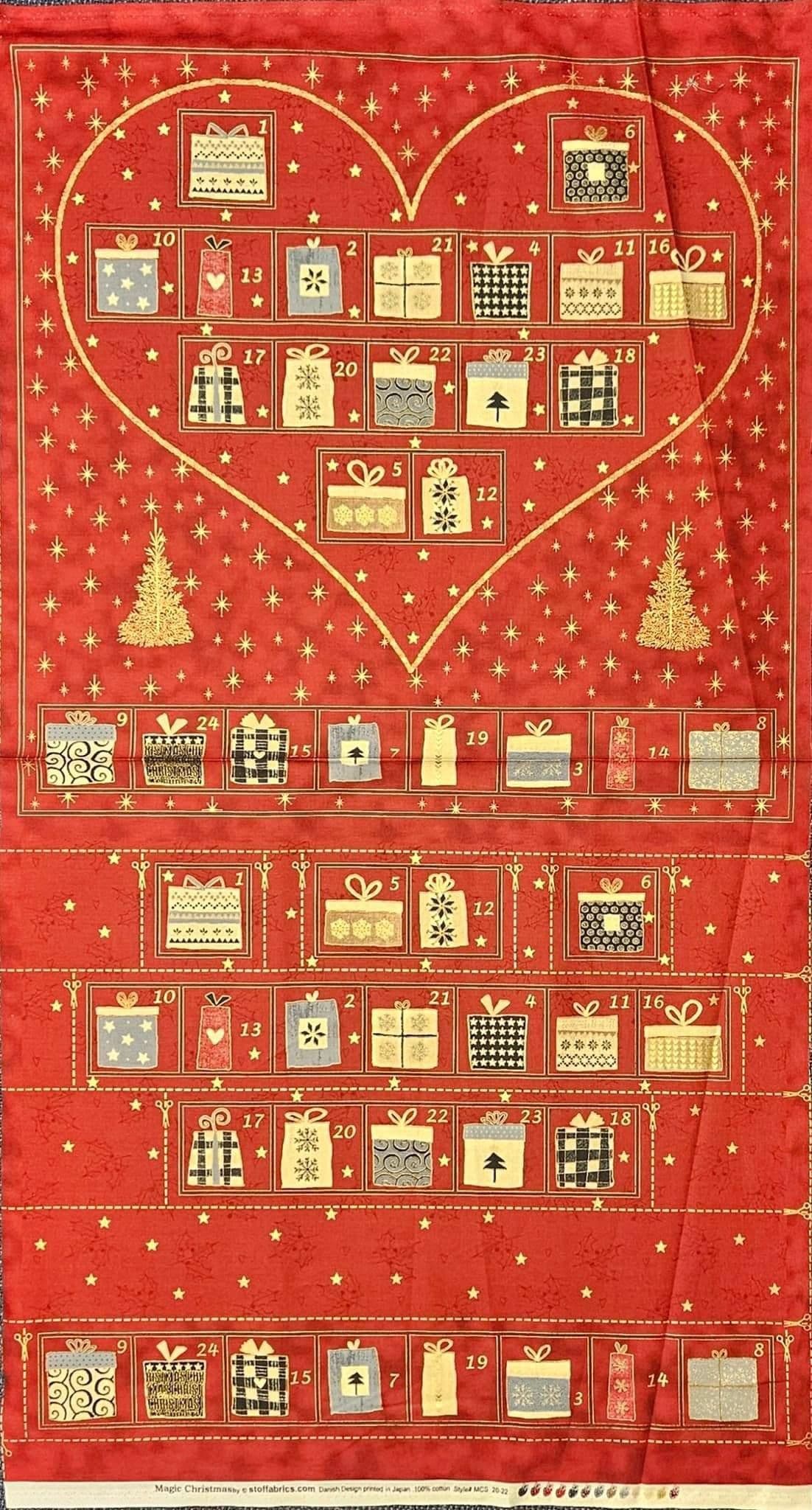 Stof - Magic Christmas Advent Calendar Quilt Fabric Panel