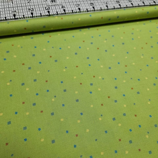 Stof - Memory Maas Tiny Squares Green 100% Cotton Fabric