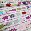 Stof - New Nordic Pigs Grey Stripe 100% Cotton Fabric
