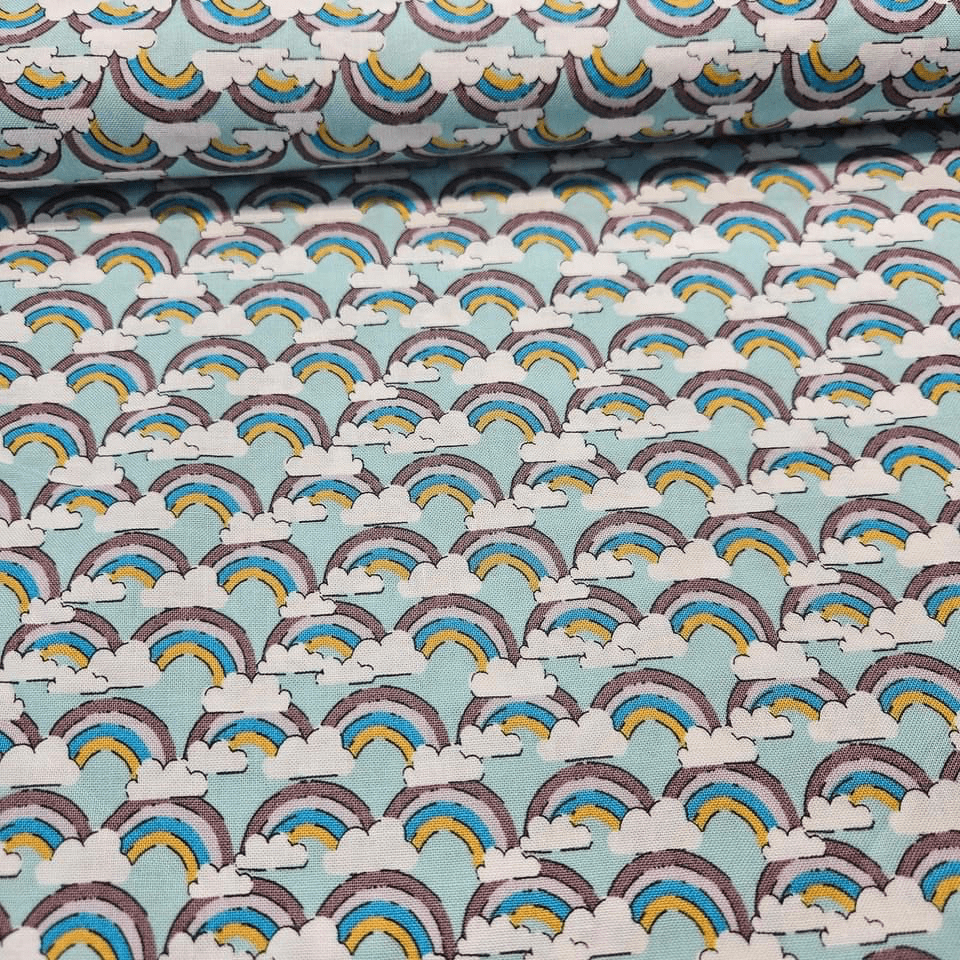 Stof - Off to Dreamland Rainbows Muted 100% Cotton Fabric